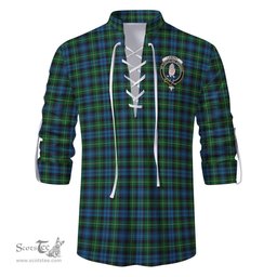 ScotsTee Shop Scottish Lamont Clan Crest Tartan Mens Scottish Jacobite Ghillie Casual Shirt