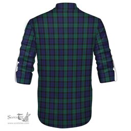 ScotsTee Shop Scottish Graham of Menteith Clan Crest Tartan Mens Scottish Jacobite Ghillie Casual Shirt
