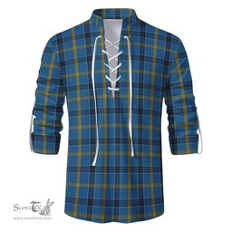 ScotsTee Shop Scottish Laing Clan Tartan Mens Scottish Jacobite Ghillie Casual Shirt