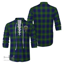 ScotsTee Shop Scottish Johnstone-Johnston Modern Clan Crest Tartan Mens Scottish Jacobite Ghillie Casual Shirt