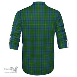 ScotsTee Shop Scottish Johnstone-Johnston Clan Crest Tartan Mens Scottish Jacobite Ghillie Casual Shirt