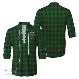 ScotsTee Shop Scottish Logie Clan Crest Tartan Mens Scottish Jacobite Ghillie Casual Shirt
