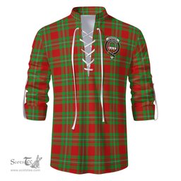 ScotsTee Shop Scottish Grierson Clan Crest Tartan Mens Scottish Jacobite Ghillie Casual Shirt