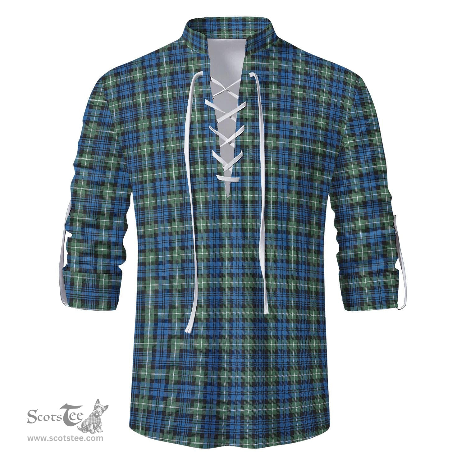 ScotsTee Shop Scottish Lamont Ancient Clan Tartan Mens Scottish Jacobite Ghillie Casual Shirt