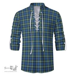 ScotsTee Shop Scottish Lamont Ancient Clan Tartan Mens Scottish Jacobite Ghillie Casual Shirt