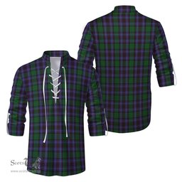 ScotsTee Shop Scottish Hunter of Peebleshire Clan Tartan Mens Scottish Jacobite Ghillie Casual Shirt