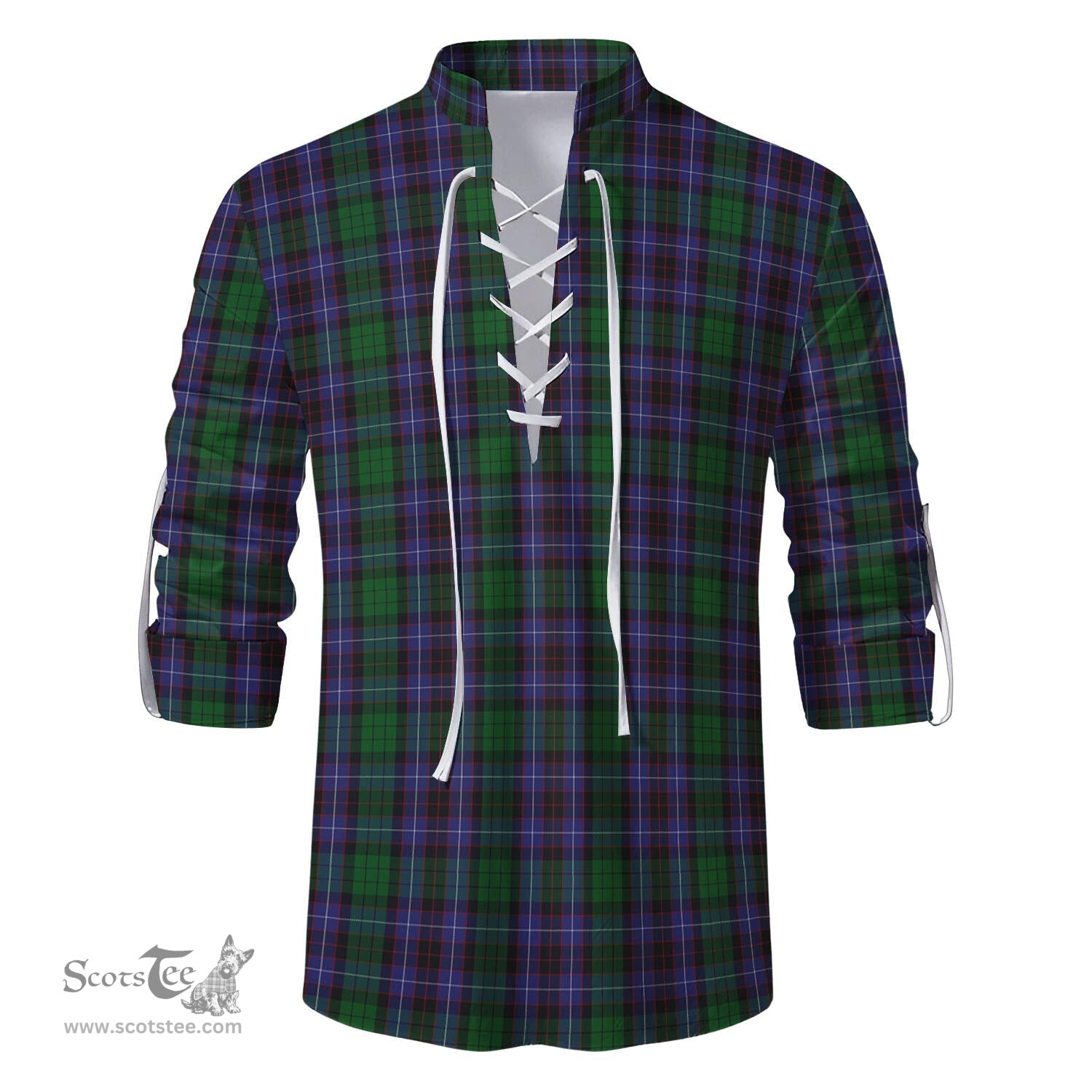 ScotsTee Shop Scottish Hunter of Peebleshire Clan Tartan Mens Scottish Jacobite Ghillie Casual Shirt