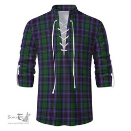 ScotsTee Shop Scottish Hunter of Peebleshire Clan Tartan Mens Scottish Jacobite Ghillie Casual Shirt