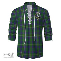 ScotsTee Shop Scottish Hunter of Hunterston Clan Crest Tartan Mens Scottish Jacobite Ghillie Casual Shirt