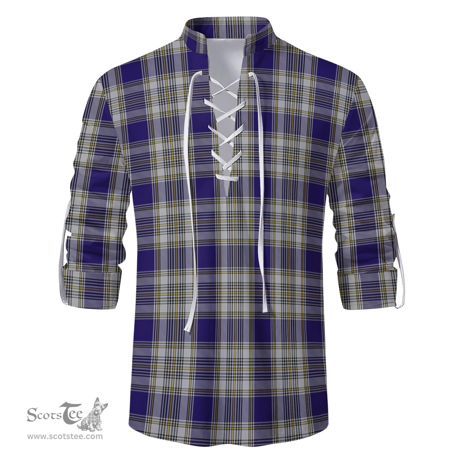 ScotsTee Shop Scottish Livingston Dress Clan Tartan Mens Scottish Jacobite Ghillie Casual Shirt