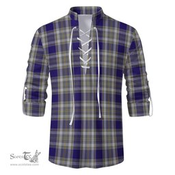 ScotsTee Shop Scottish Livingston Dress Clan Tartan Mens Scottish Jacobite Ghillie Casual Shirt