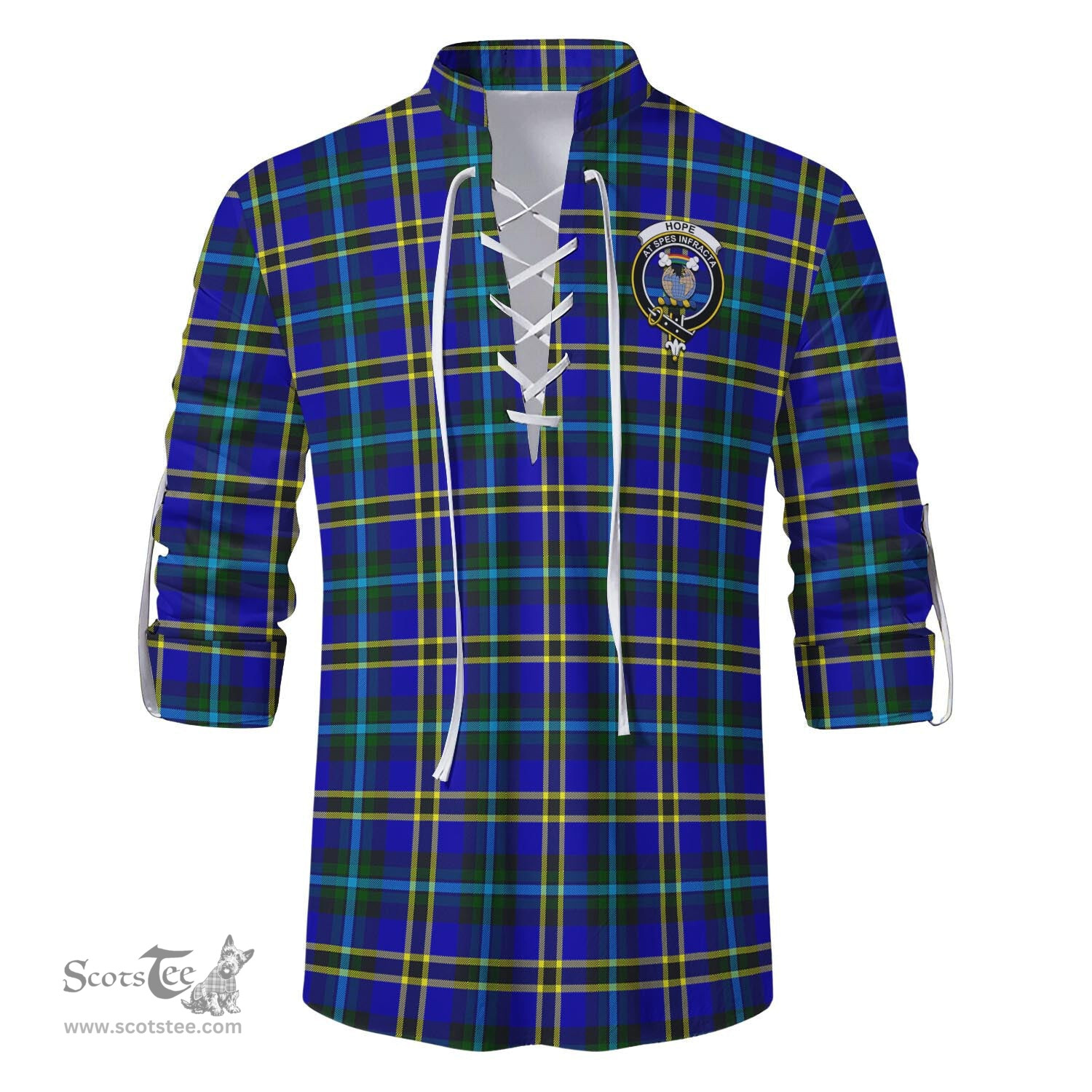 ScotsTee Shop Scottish Hope Modern Clan Crest Tartan Mens Scottish Jacobite Ghillie Casual Shirt