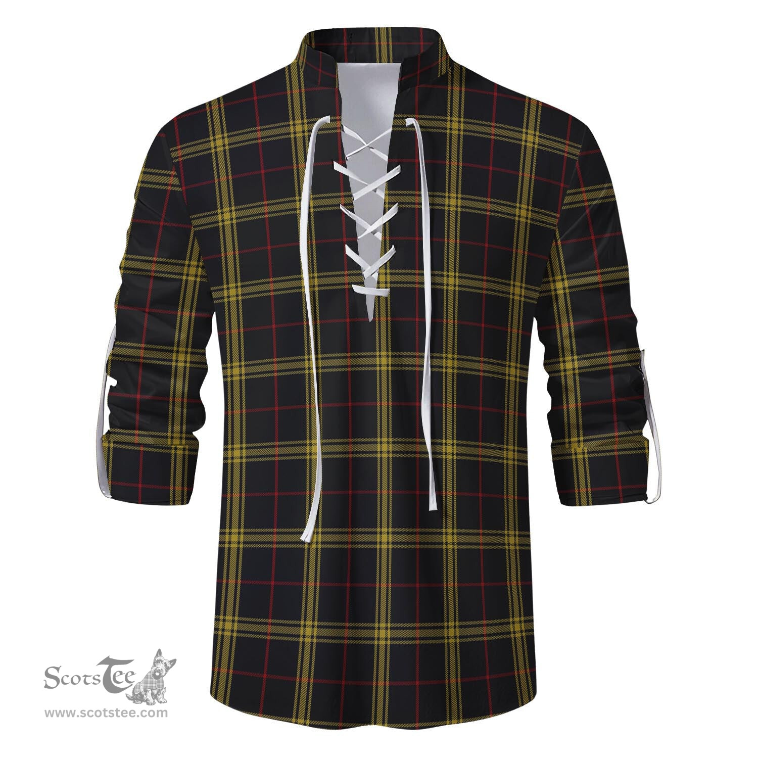 ScotsTee Shop Scottish Gwynn Clan Tartan Mens Scottish Jacobite Ghillie Casual Shirt