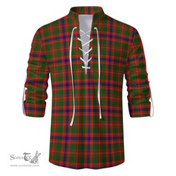 ScotsTee Shop Scottish Kinninmont Clan Tartan Mens Scottish Jacobite Ghillie Casual Shirt