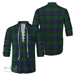 ScotsTee Shop Scottish Lockhart Modern Clan Tartan Mens Scottish Jacobite Ghillie Casual Shirt