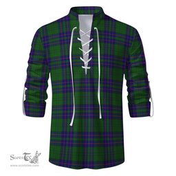 ScotsTee Shop Scottish Lockhart Modern Clan Tartan Mens Scottish Jacobite Ghillie Casual Shirt
