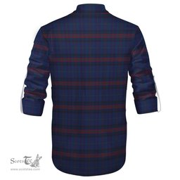 ScotsTee Shop Scottish Hughes of Wales Clan Tartan Mens Scottish Jacobite Ghillie Casual Shirt