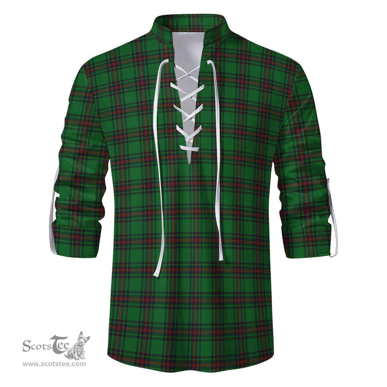 ScotsTee Shop Scottish Logie Clan Tartan Mens Scottish Jacobite Ghillie Casual Shirt
