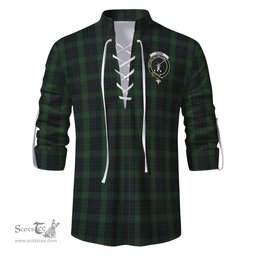 ScotsTee Shop Scottish Gunn Logan Clan Crest Tartan Mens Scottish Jacobite Ghillie Casual Shirt