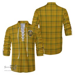 ScotsTee Shop Scottish Houston Clan Crest Tartan Mens Scottish Jacobite Ghillie Casual Shirt