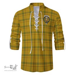 ScotsTee Shop Scottish Houston Clan Crest Tartan Mens Scottish Jacobite Ghillie Casual Shirt