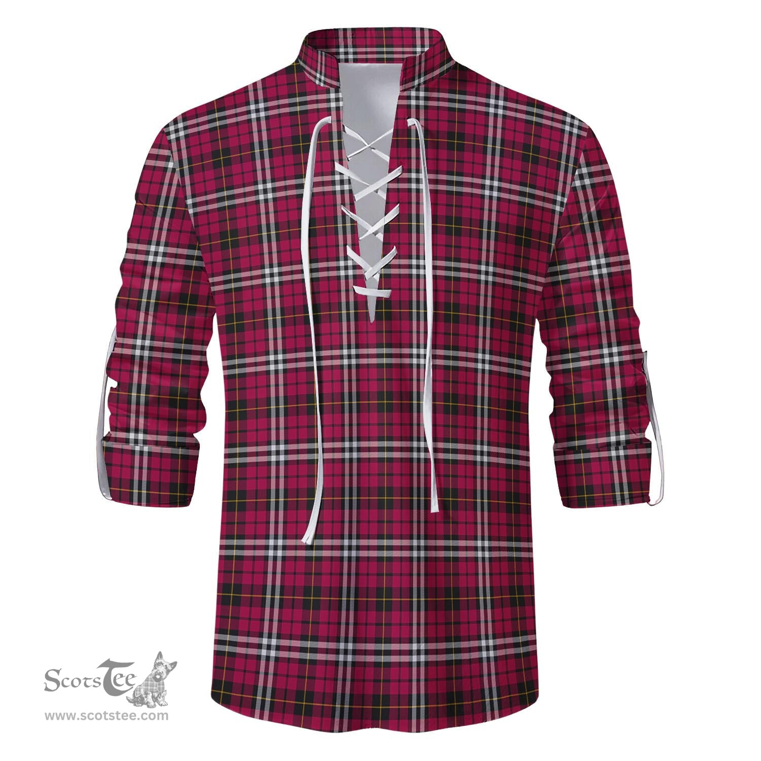 ScotsTee Shop Scottish Little Clan Tartan Mens Scottish Jacobite Ghillie Casual Shirt
