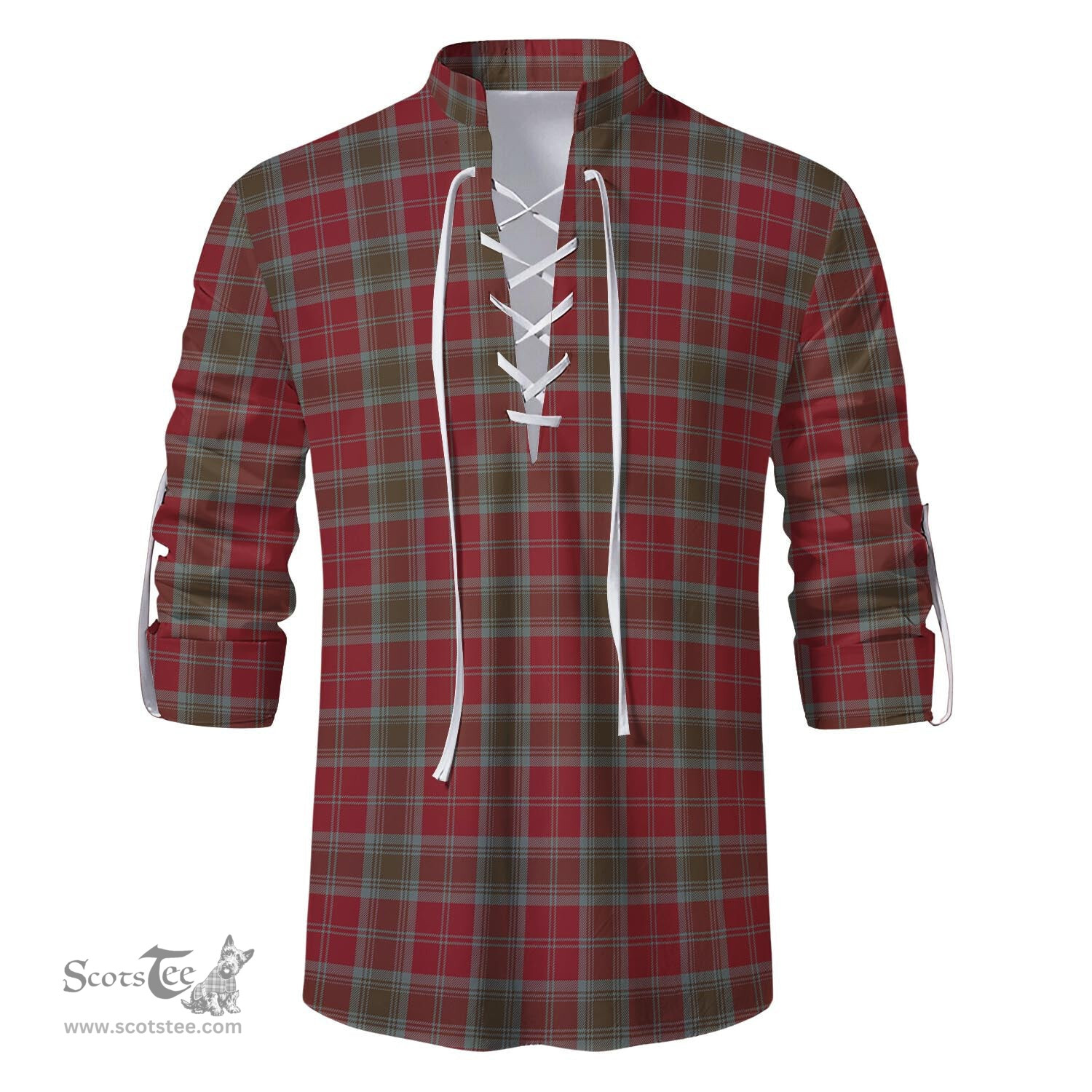 ScotsTee Shop Scottish Lindsay Weathered Clan Tartan Mens Scottish Jacobite Ghillie Casual Shirt