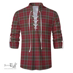 ScotsTee Shop Scottish Lindsay Weathered Clan Tartan Mens Scottish Jacobite Ghillie Casual Shirt