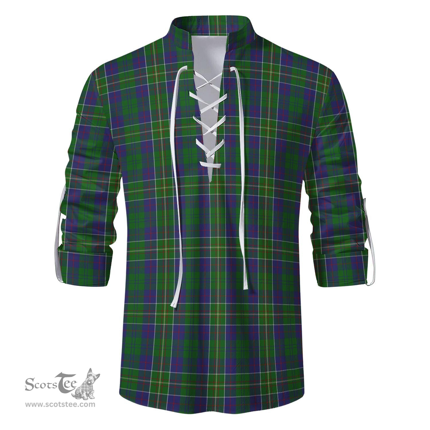 ScotsTee Shop Scottish Hunter of Hunterston Clan Tartan Mens Scottish Jacobite Ghillie Casual Shirt