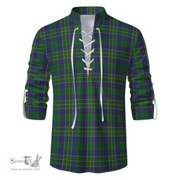 ScotsTee Shop Scottish Hunter of Hunterston Clan Tartan Mens Scottish Jacobite Ghillie Casual Shirt