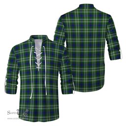 ScotsTee Shop Scottish Learmonth Clan Tartan Mens Scottish Jacobite Ghillie Casual Shirt