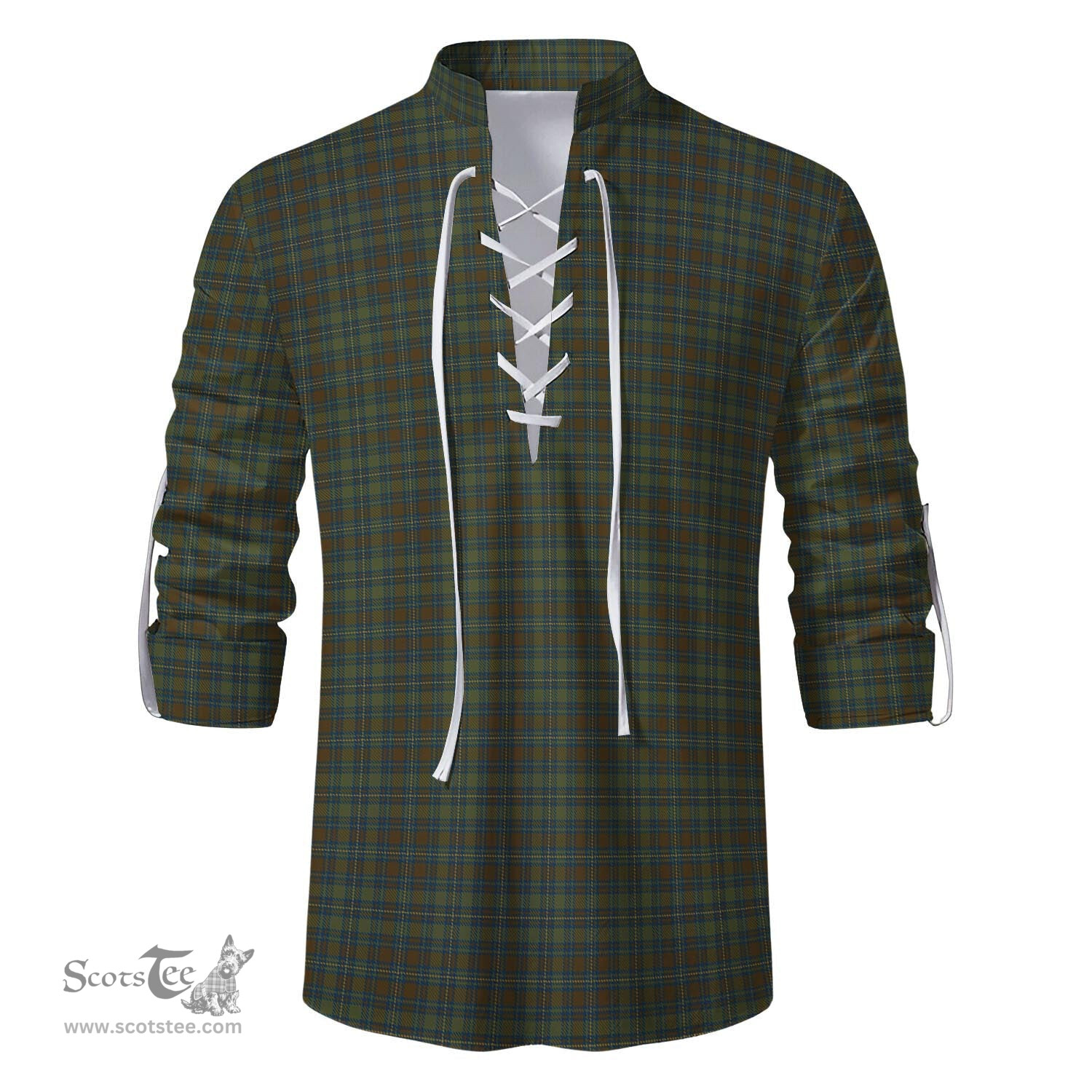 ScotsTee Shop Scottish Kerry County Ireland Clan Tartan Mens Scottish Jacobite Ghillie Casual Shirt