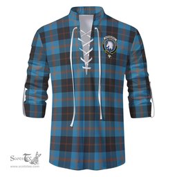 ScotsTee Shop Scottish Horsburgh Clan Crest Tartan Mens Scottish Jacobite Ghillie Casual Shirt