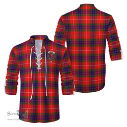 ScotsTee Shop Scottish Fraser Modern Clan Crest Tartan Mens Scottish Jacobite Ghillie Casual Shirt