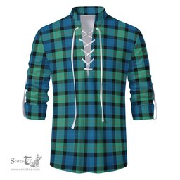 ScotsTee Shop Scottish Gunn Ancient Clan Tartan Mens Scottish Jacobite Ghillie Casual Shirt
