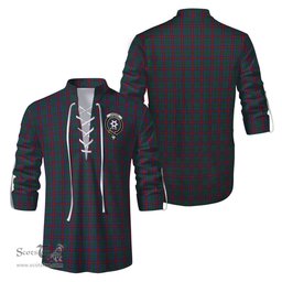 ScotsTee Shop Scottish Jardine Dress Clan Crest Tartan Mens Scottish Jacobite Ghillie Casual Shirt