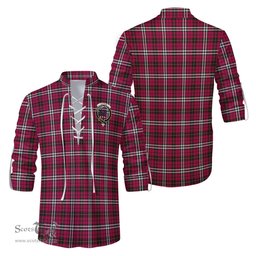 ScotsTee Shop Scottish Little Clan Crest Tartan Mens Scottish Jacobite Ghillie Casual Shirt