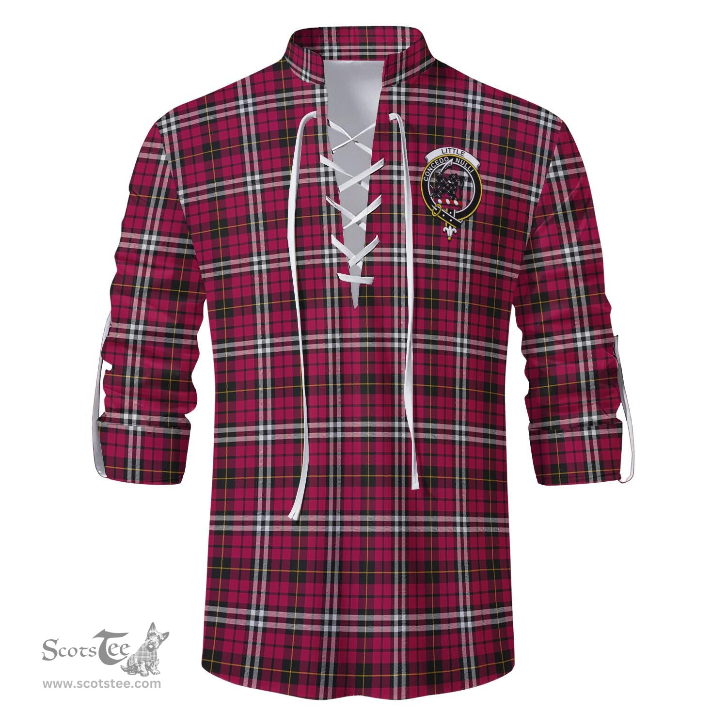ScotsTee Shop Scottish Little Clan Crest Tartan Mens Scottish Jacobite Ghillie Casual Shirt