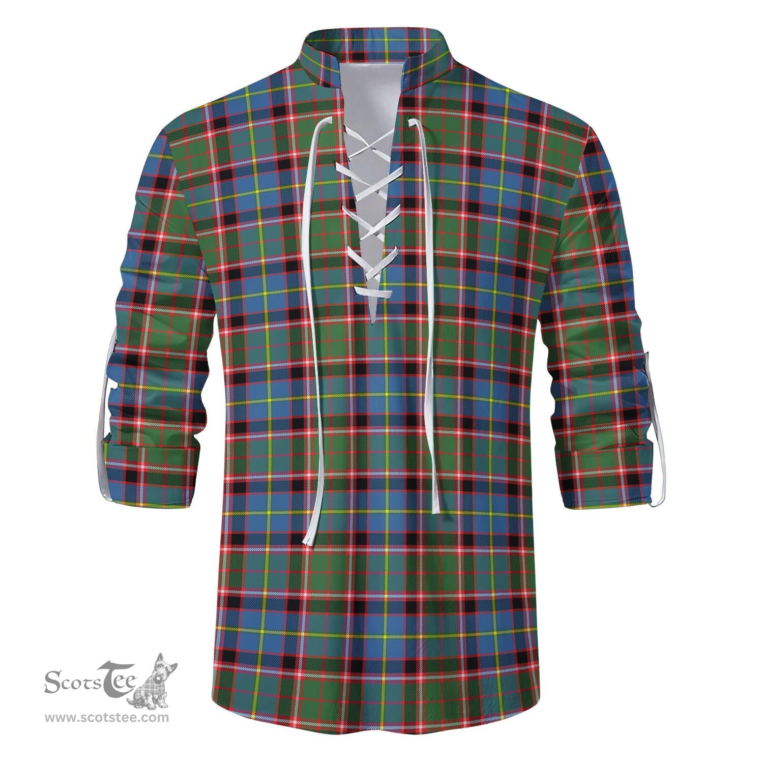 ScotsTee Shop Scottish Glass Clan Tartan Mens Scottish Jacobite Ghillie Casual Shirt