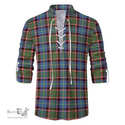 ScotsTee Shop Scottish Glass Clan Tartan Mens Scottish Jacobite Ghillie Casual Shirt