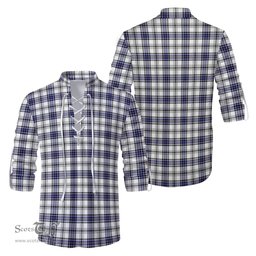 ScotsTee Shop Scottish Hannay Modern Clan Tartan Mens Scottish Jacobite Ghillie Casual Shirt