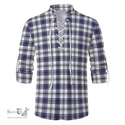 ScotsTee Shop Scottish Hannay Modern Clan Tartan Mens Scottish Jacobite Ghillie Casual Shirt
