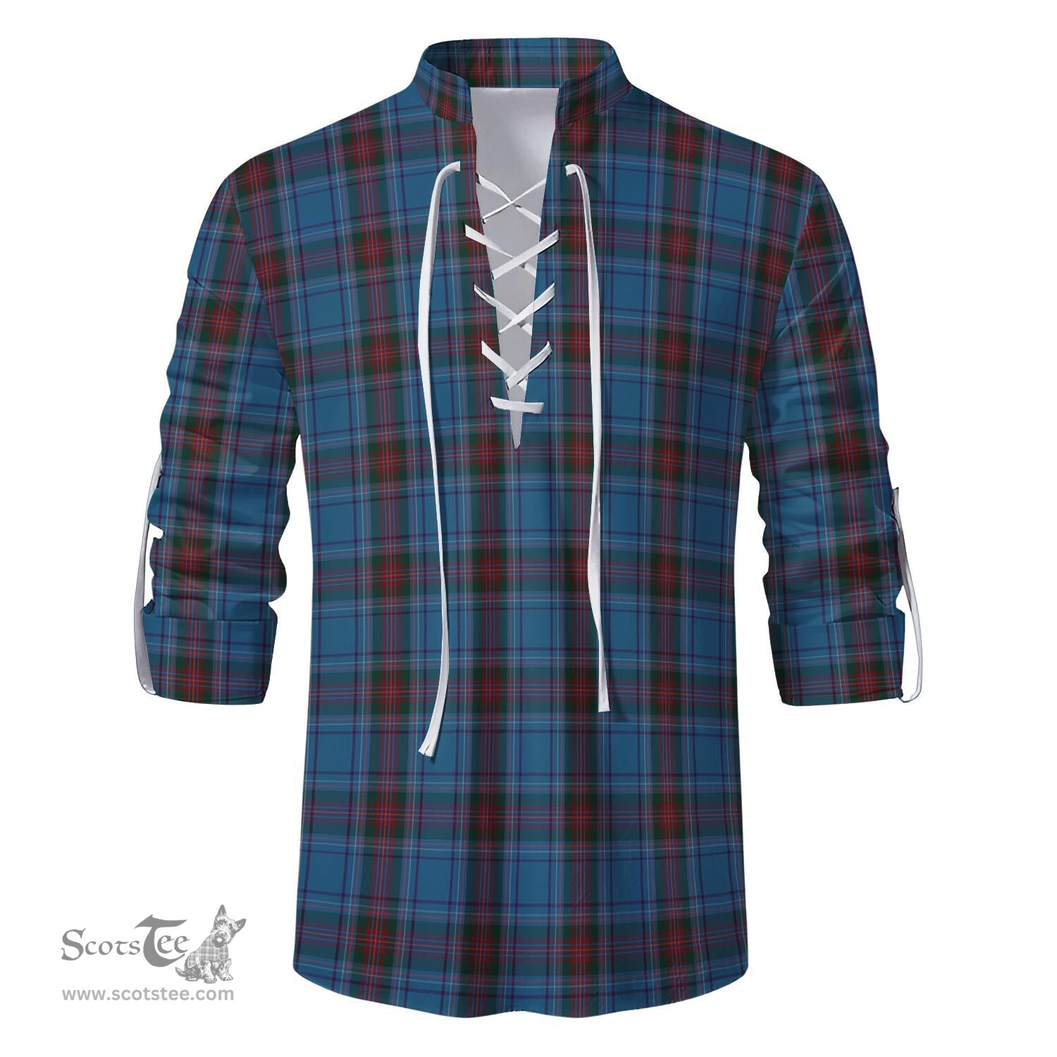 ScotsTee Shop Scottish Louth County Ireland Clan Tartan Mens Scottish Jacobite Ghillie Casual Shirt
