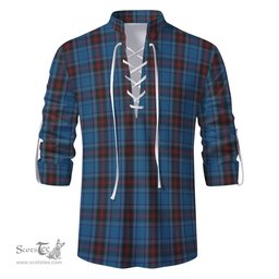 ScotsTee Shop Scottish Louth County Ireland Clan Tartan Mens Scottish Jacobite Ghillie Casual Shirt