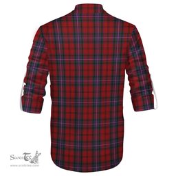 ScotsTee Shop Scottish Kelly of Sleat Red Clan Crest Tartan Mens Scottish Jacobite Ghillie Casual Shirt