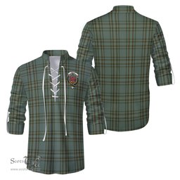 ScotsTee Shop Scottish Kelly Dress Clan Crest Tartan Mens Scottish Jacobite Ghillie Casual Shirt