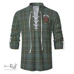 ScotsTee Shop Scottish Kelly Dress Clan Crest Tartan Mens Scottish Jacobite Ghillie Casual Shirt