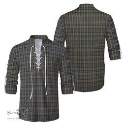 ScotsTee Shop Scottish Howell of Wales Clan Tartan Mens Scottish Jacobite Ghillie Casual Shirt