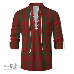 ScotsTee Shop Scottish Kyle Green Clan Tartan Mens Scottish Jacobite Ghillie Casual Shirt