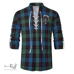 ScotsTee Shop Scottish Guthrie Clan Crest Tartan Mens Scottish Jacobite Ghillie Casual Shirt